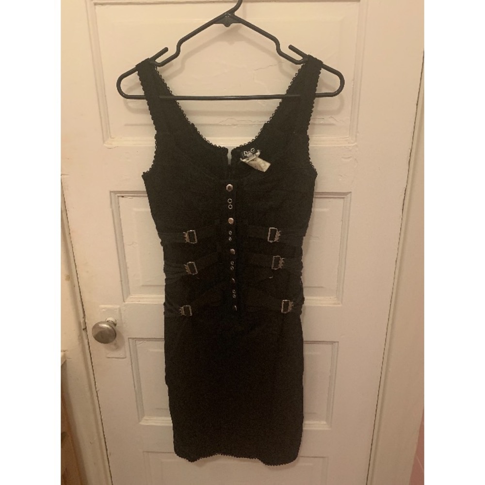 Dolce & Gabbana D&G Black Woven Corset Dress IT 40